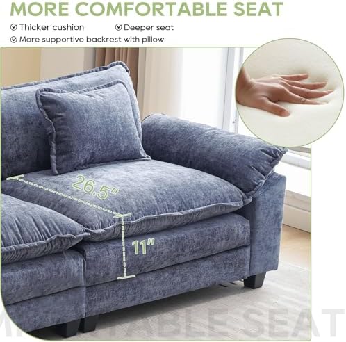 Oprisen 116" Modular Sectional Sofa, Comfy Deep Cloud Couch with Corner