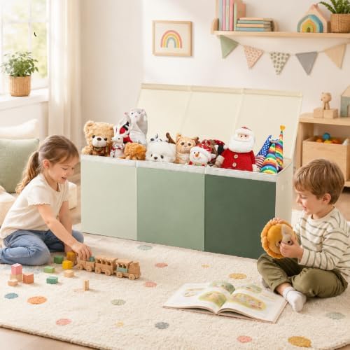 Patelai Extra Large Toy Chest with Lid,39 x 13 x 15.7'',Sage Green