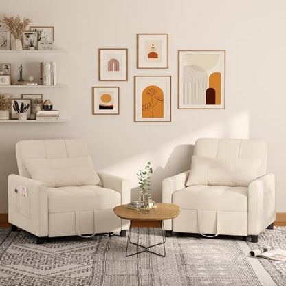 Aiho 3-in-1 Convertible Sleeper Sofa Bed with Adjustable Design, Beige