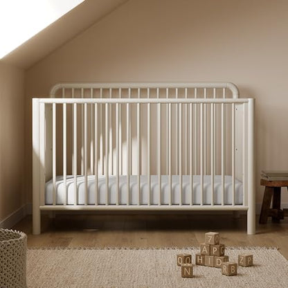 Storkcraft Porto 5-in-1 Convertible Crib and Toddler Guardrail, Frosted Oat