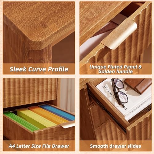 LEYAOYAO Office Desk 48" With 3 Drawers Storage File Cabinet