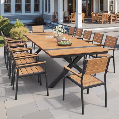 Pellebant 13-Piece Outdoor Patio Dining Table Set for 12 Person
