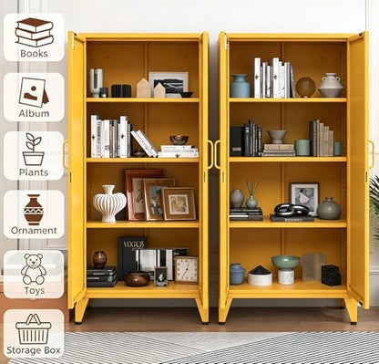 X-Shaped Door Kitchen Pantry Cabinets with Lockable and Adjustable partitions Metal Storage Cabinet 61" H Metal Pantry Cabinetfor Cupboard/Dining Room/Bathroom/Living Room/Office/Laundry Room