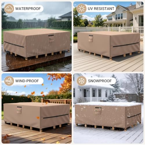 Outdoor Patio Furniture Covers Waterproof 107"Lx81"Wx27.9"H 600D