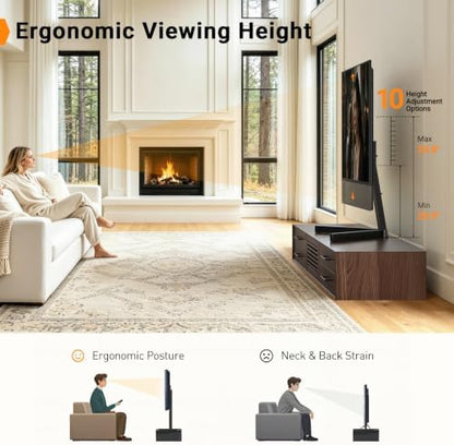 Perlegear Swivel TV Stand with Power Outlet for 42–90" TVs up to 132 lbs