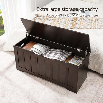 43.3" Storage Chest Extra Large, Storage Bench.(Espresso).