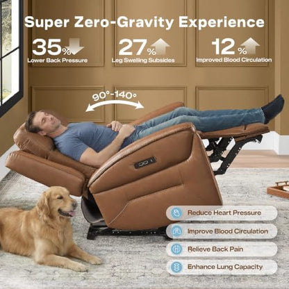 Watson & Whitely Recliner Sofa 3 Seat & Loveseat with Console, Saddle Brown