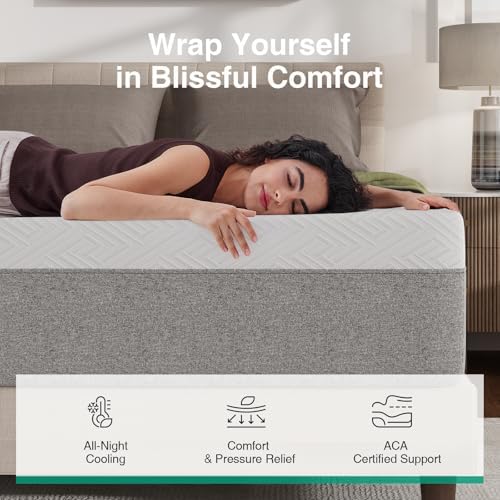 Novilla Twin Size Mattress, 12 Inch Gel Twin Memory Foam Mattress in a Box