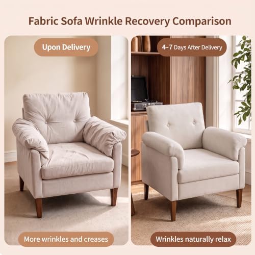 Accent Chair, Modern Upholstered Corner Chair with Padded Arms