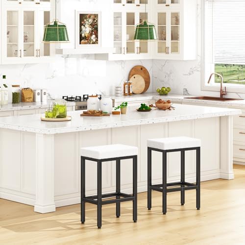 26 Inch Counter Height Bar Stools Set of 2, Fabric Barstools