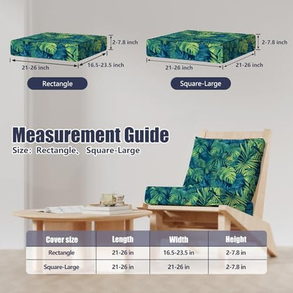 8Pcs Outdoor Cushion Covers, Stretch Patio Furniture Couch Chair Slipcovers