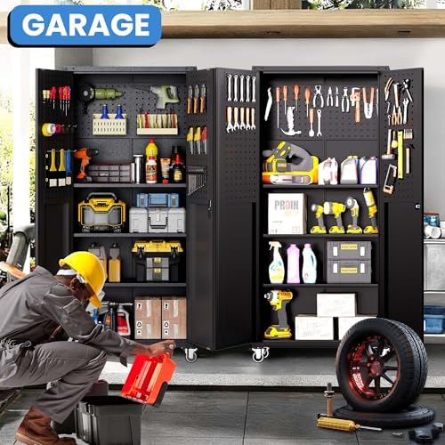 Metal Storage Cabinet for Garage, Tool Cabinet, Utility Cabinet