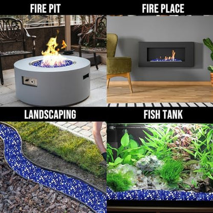 Skyflame 10LB Fire Glass for Gas Fire Pit Fireplace Decorative