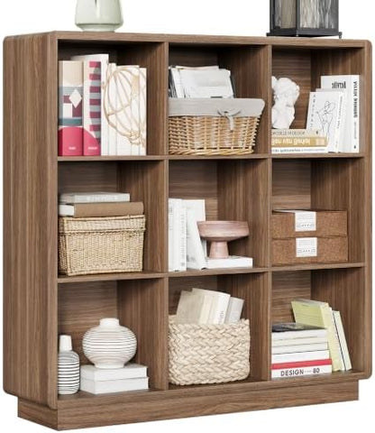 ChooChoo 9 Cube Storage Organizer, Wooden Bookcase with Storage, 43 Inch