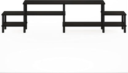 Furinno TURN-N-TUBE TV Stand, 3-Tier Open Design Entertainment Center, Open Shelf TV Console for TV up to 55 Inch, Toolless Assembly, for Living Room, Bedroom, Espresso