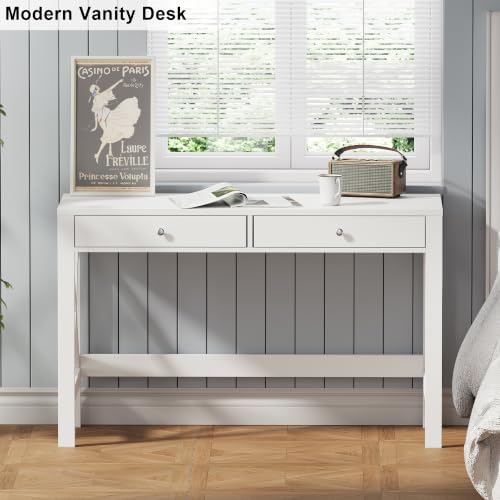 ChooChoo 47.2 Inches Farmhouse Computer Desk with 2 Drawers