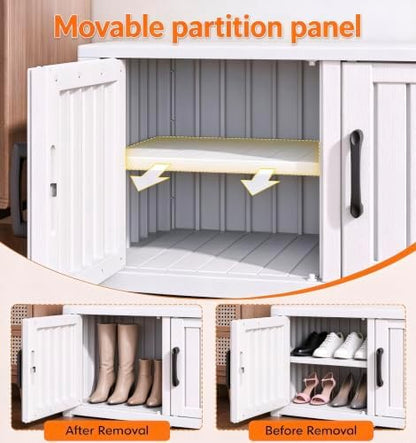 Outdoor Shoe Bench Waterproof UV-Resistant,Indoor & Outdoor Use