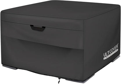 ULTCOVER Patio Fire Pit Table Cover Square 36 inch Outdoor Waterproof Fire Bowl Cover, Black