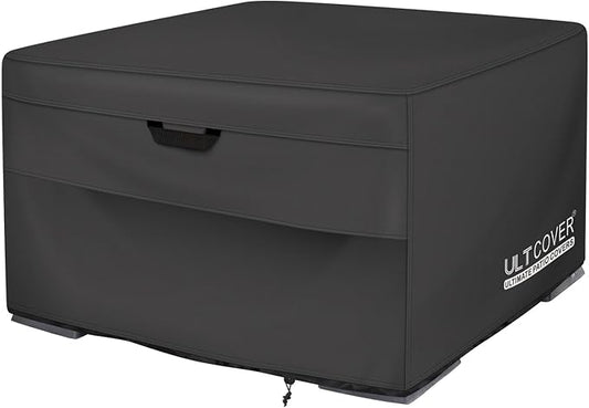 ULTCOVER Patio Fire Pit Table Cover Square 36 inch Outdoor Waterproof Fire Bowl Cover, Black