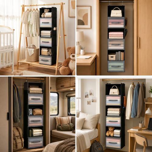 Hanging Closet Organizer, Black