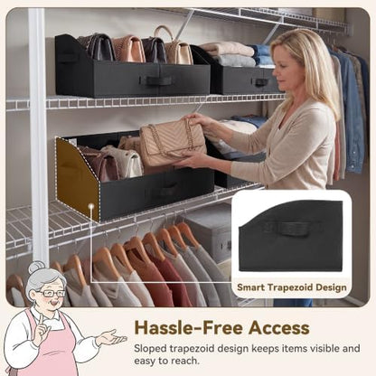GRANNY SAYS Trapezoid Closet Storage Bins, Large, Black, 3-Pack