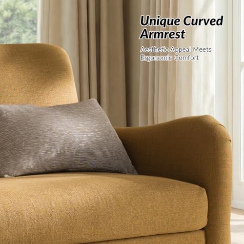 HULALA HOME 50.5" Farmhouse Loveseat Sofa, 2 Seater Sofa, Golden
