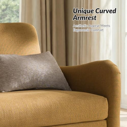 HULALA HOME 50.5" Farmhouse Loveseat Sofa, 2 Seater Sofa, Golden
