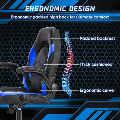 OLIXIS Computer Gaming Chair, Video Gamer Chairs, Comfy Lumbar Support