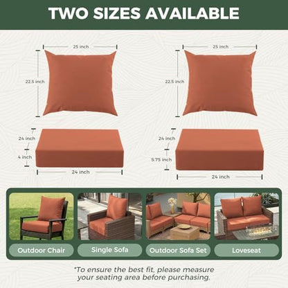 Outdoor Chair Cushions, Waterproof & Fade Resistant Patio Cushions