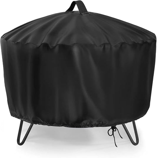 Fire Pit Cover Round 25 inch,Outdoor Wood Smokeless Firepit Cover Round,Waterproof Small Firepit Cover 600D- 25 X 25 X 18 Inch