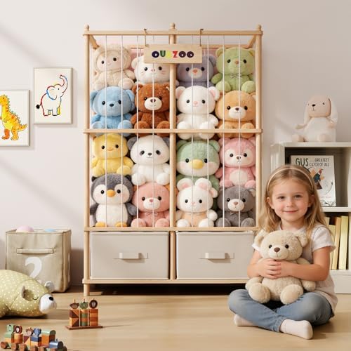 Extra Large Stuffed Animal Storage, Wooden Stuffed Animal Zoo Organizer