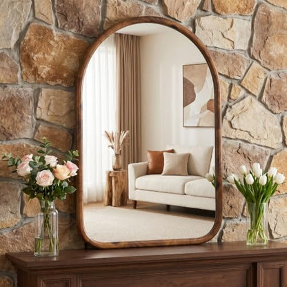 20"x30" Arch Wall Mirror, Natural