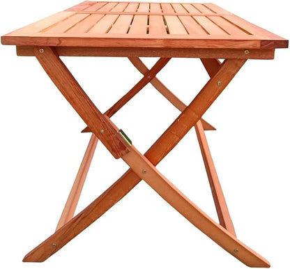 LICOME Patio Furniture Dining Set for 4 - Foldable Outdoor Table & Chairs, Space-Saving Patio Dining Set, Ideal for Outdoor Seating (Oak + Solid Wood)