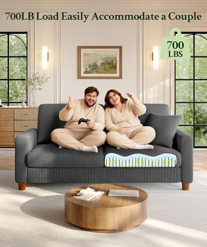 Welzona 70.2" Couches for living room, Comfy Corduroy Couch Set, Sofa Set