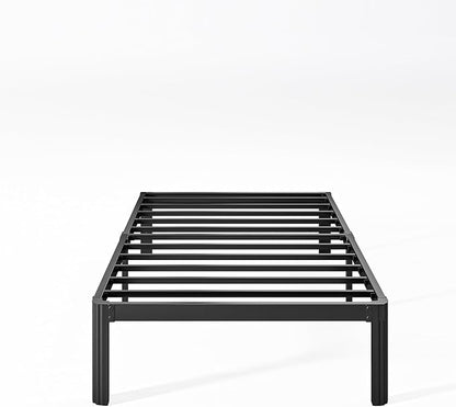 12 Inch High Platform Twin Bed Frame No Box Spring Needed, Metal Bed Frame Twin, Noise Free, Easy Assembly, Heavy Duty, Black