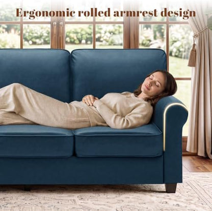 Kingfun Faux Leather Sofa Set,Standard Sofa with Chair,RoyalBlue