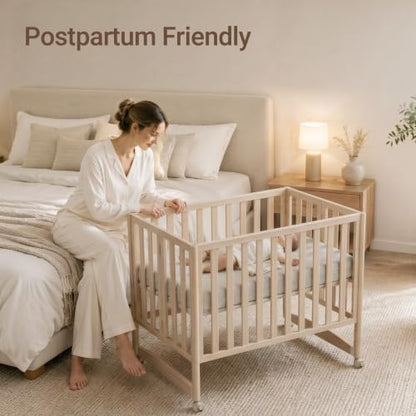 MAMAZING EvoNook 7-in-1 Convertible Baby Mini Crib with Wheels