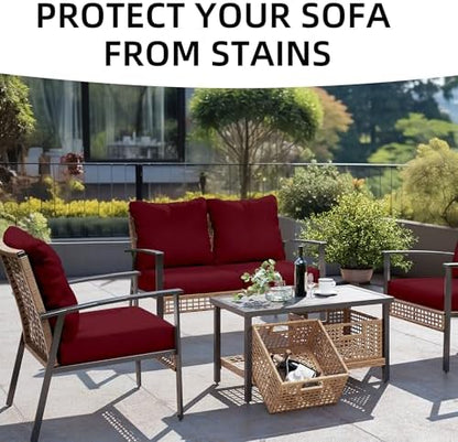 14PCS Patio Cushion Covers.Patio Furniture Couch SeatSlipcovers