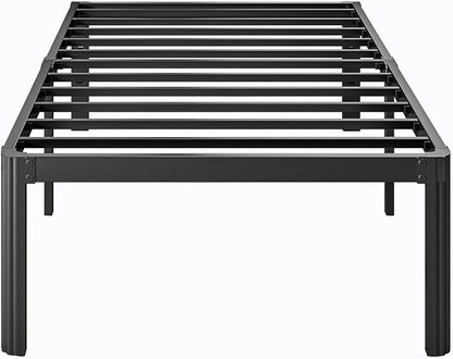 18 Inch High Twin Bed Frame No Box Spring Needed, Platform Metal Bed Frame Twin, Heavy Duty, Noise Free, Easy Assembly, Black