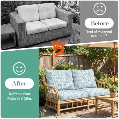 4Pcs Patio Cushion Covers Stretch Outdoor Furniture Protector Slipcovers