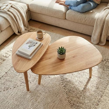 Nesting Coffee Table Set of 2-Mid Century Modern Coffee Table