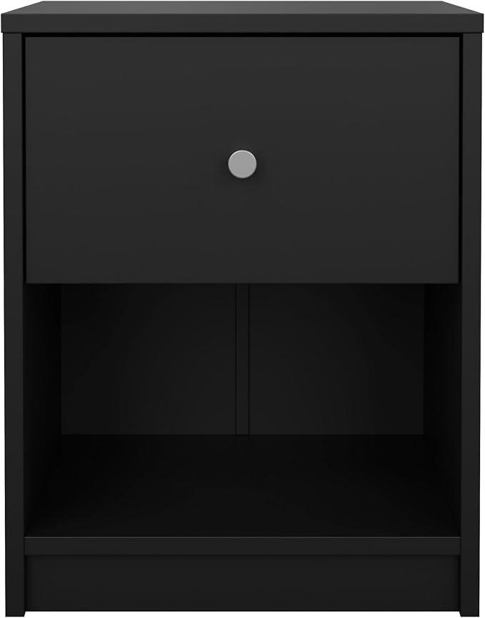Tvilum Portland Black 3-Piece Bedroom Set - 6 Drawer Double Dresser and Nightstand Set of 2