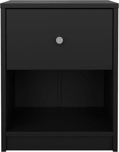 Tvilum Portland Black 3-Piece Bedroom Set - 6 Drawer Double Dresser and Nightstand Set of 2