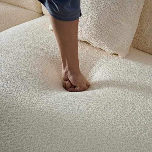 135.4" Oversized Curved Couch, Luxury Modern Sectional Sofa, Beige