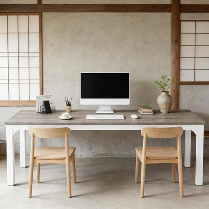 Practical Computer Desk,Rectangle Conference Table,Executive Desk(Only Table) (Taupe + MDF+Iron)