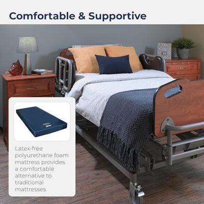 Drive Medical 15076 Decompressing Foam Mattress, 80 x 36 Inch, Blue