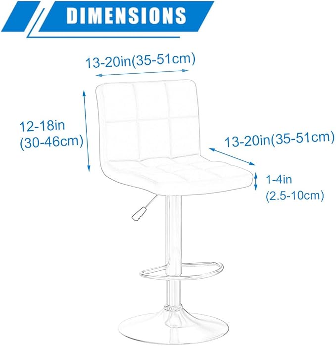 Levoberg Bar Stools Cover Set of 2 Printed Armless Swivel Barstools Slipcovers with Backs Stretch Square Counter Height Bar Stools Covers Mid Low Back Chair Cover for Kitchen Dining Room Bar #17
