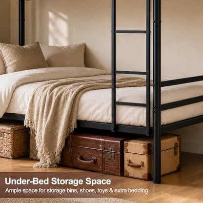 2-in-1 Twin Over Twin Bunk Bed for Kids, Teens & Adults