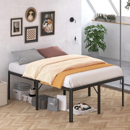 24 Inch Queen Bed Frame with Rounded Corner, High Profile Bed Frame