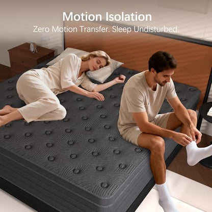 Queen Size Mattress 12 Inch,Hybrid Mattress in a Box with Individual Pocket Spring,Gel Memory Foam Queen Mattress,Breathable Supportive and Pressure Relief for Cool Night,Medium Firm